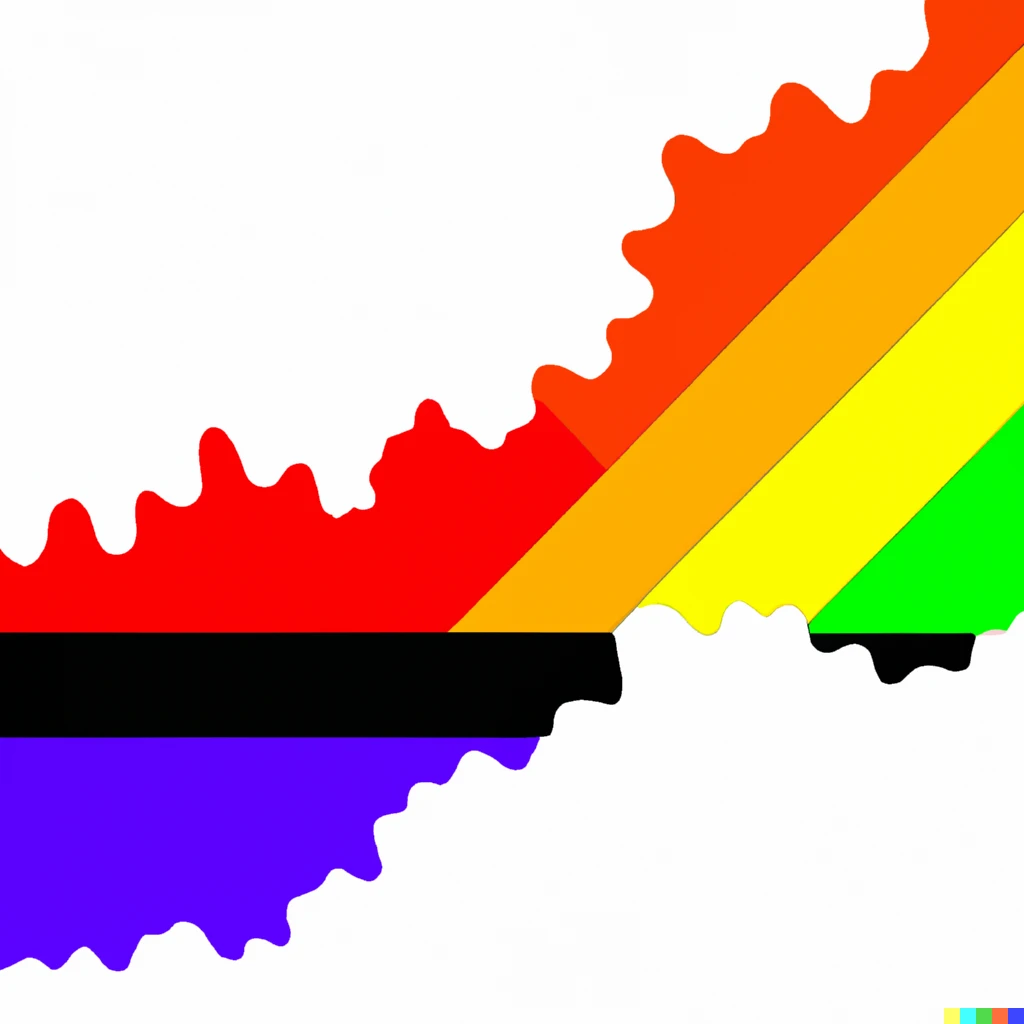Prompt: Mandelbrot set pride flag
