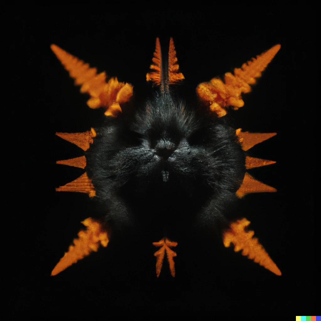 Prompt: Cat inspired by the Mandelbrot set, 5mm lens