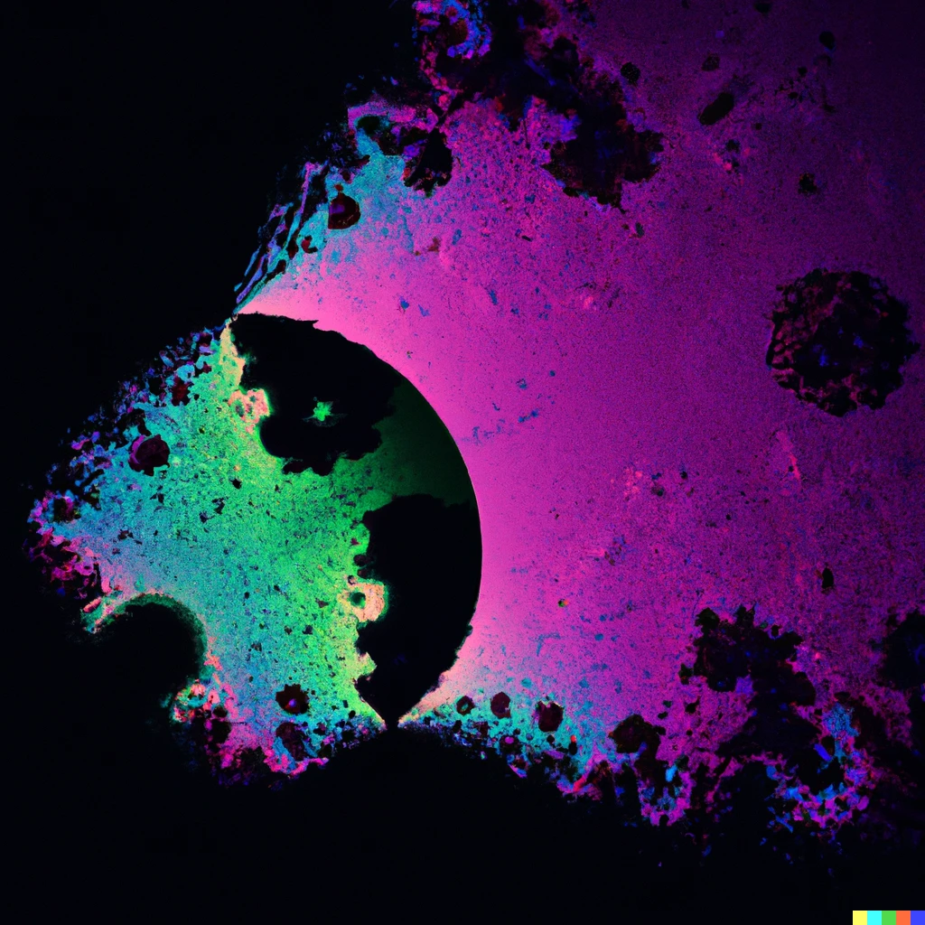 Prompt: The Mandelbrot set in the style of a galaxy