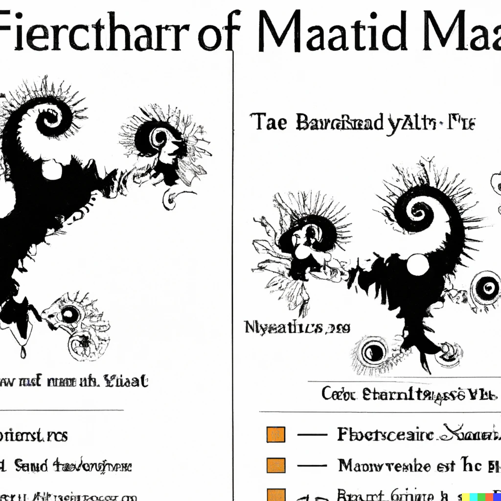 Prompt: The Mandelbrot set, character key visual, character reference sheet
