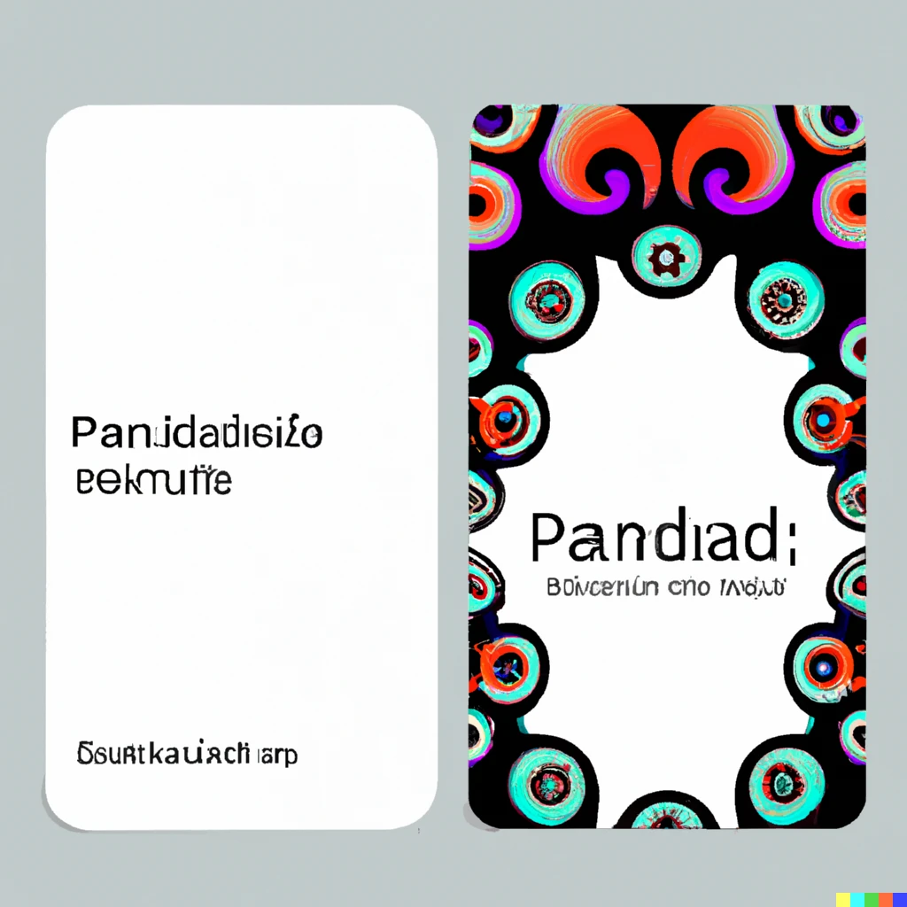 Prompt: Paradoxical Mandelbrot set, business card