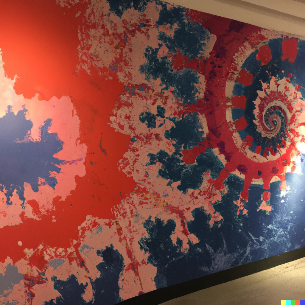 Prompt: Beautiful mural of the Mandelbrot set in New York City