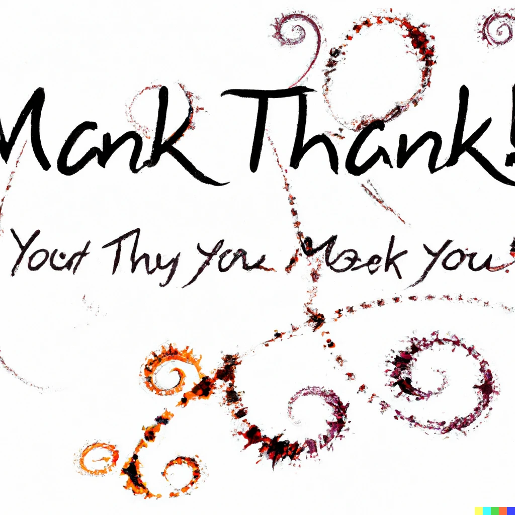 Prompt: A thank you letter written by the Mandelbrot set