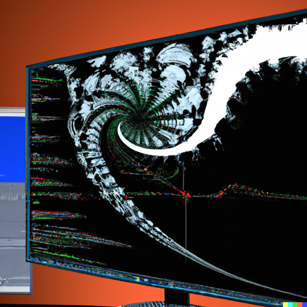 Prompt: The Mandelbrot set themed computer desktop