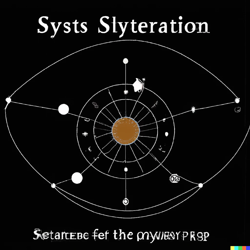 Prompt: diagram of a star system