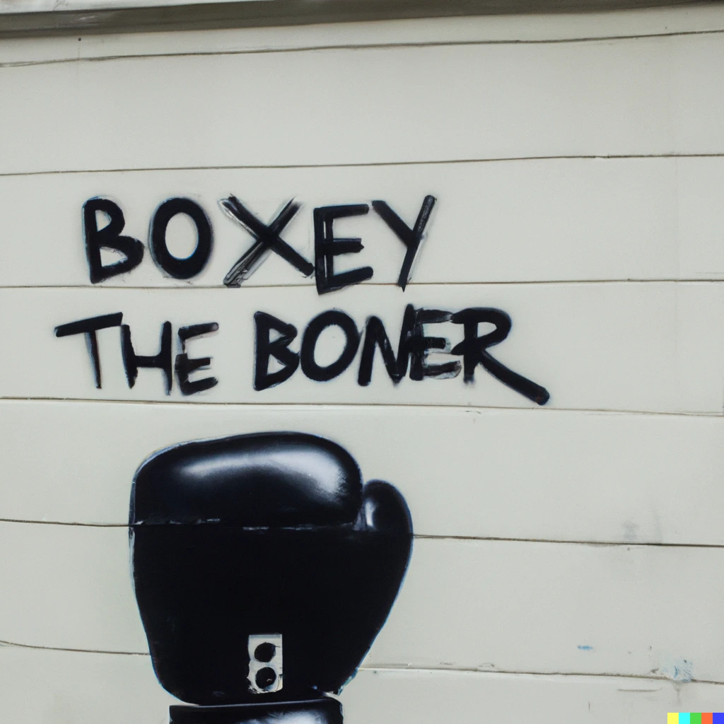 Prompt: Banksy memorial street art of a legendary boxer
