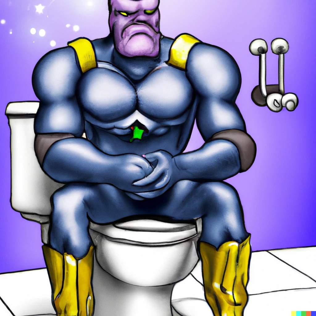 Prompt: Thanos on the toilet, realism