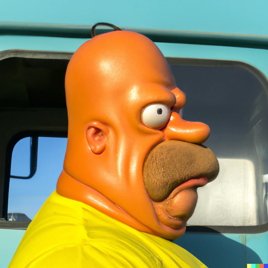 Prompt: a photorealistic Homer Simpson in the real world