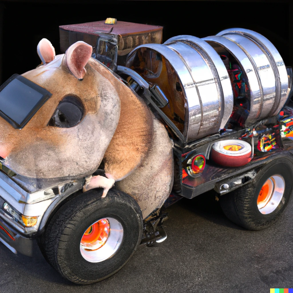 Prompt: hamster truck chimera, studio lighting, detailed, digital art