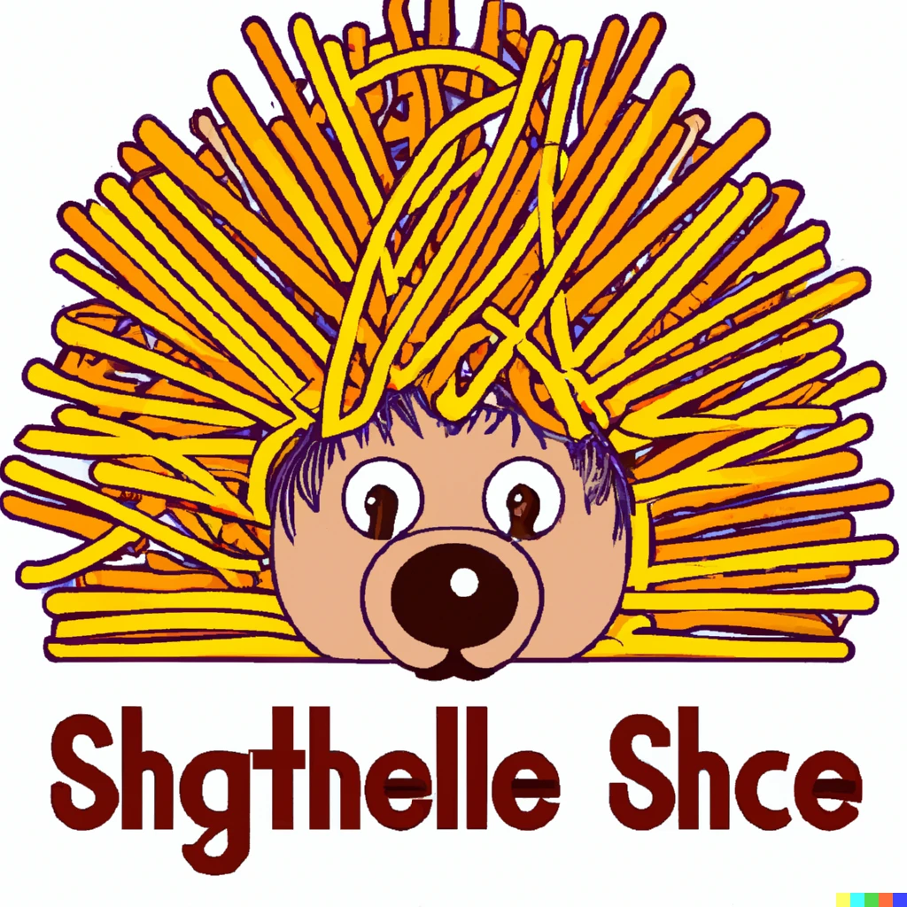 Prompt: italian hedgehog made of spaghetti, adobe illustration sticker svg