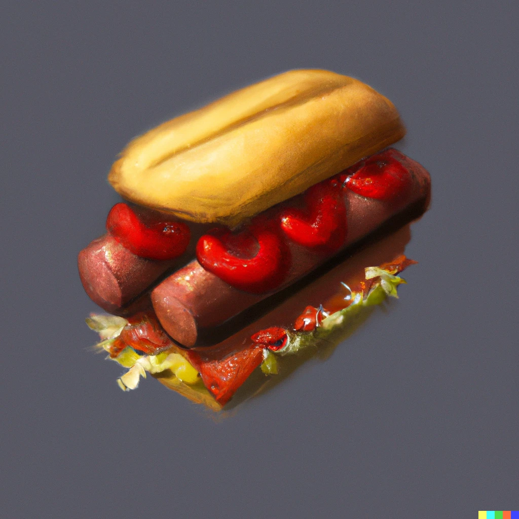 Prompt: hot dog hamburger hybrid, digital art