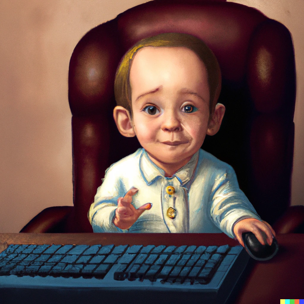 Prompt: Saul Goodman as a baby, digital art