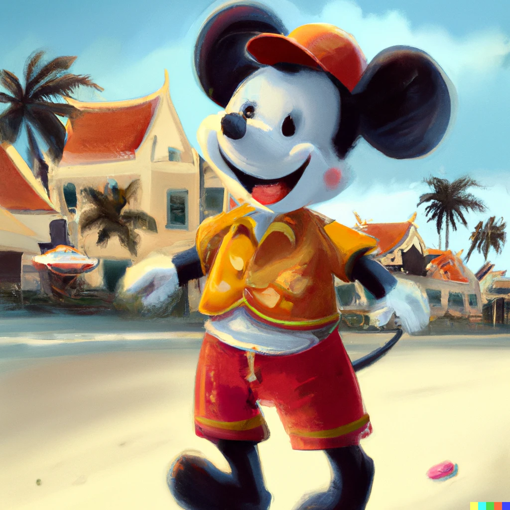 Prompt: Mickey mouse in vietnam, digital art