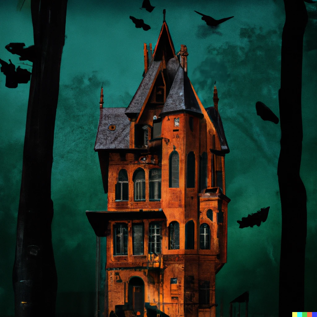 Prompt: haunted house by tim burton