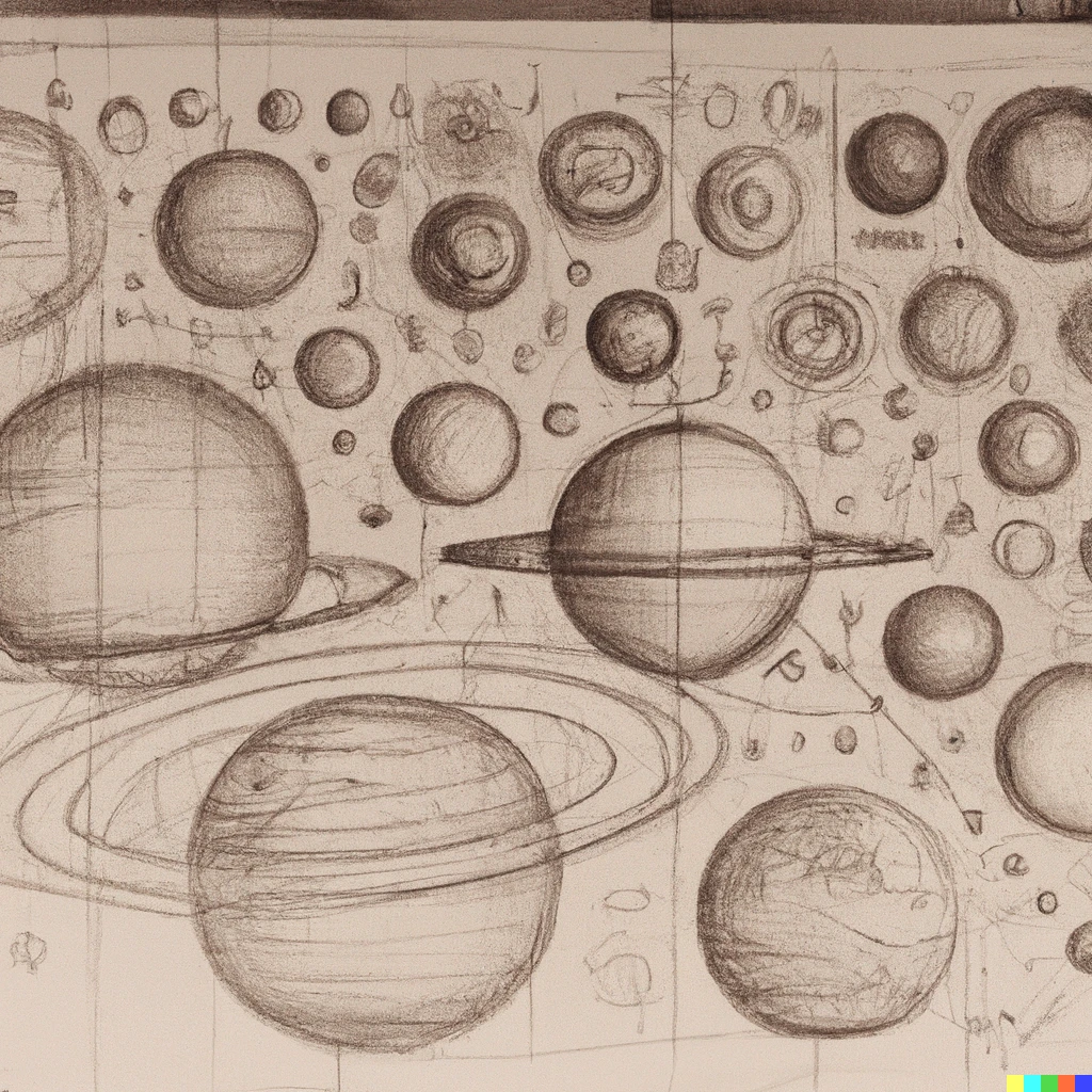 Prompt: Da Vinci sketch of the solar system, detailed, digital art
