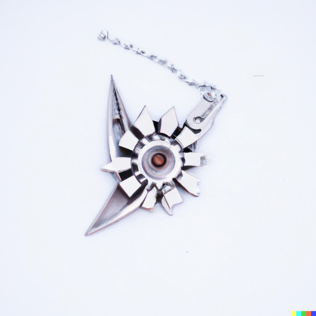 Prompt: 35mm shot of futuristic silver jewelry from 2030, super detailed, white background