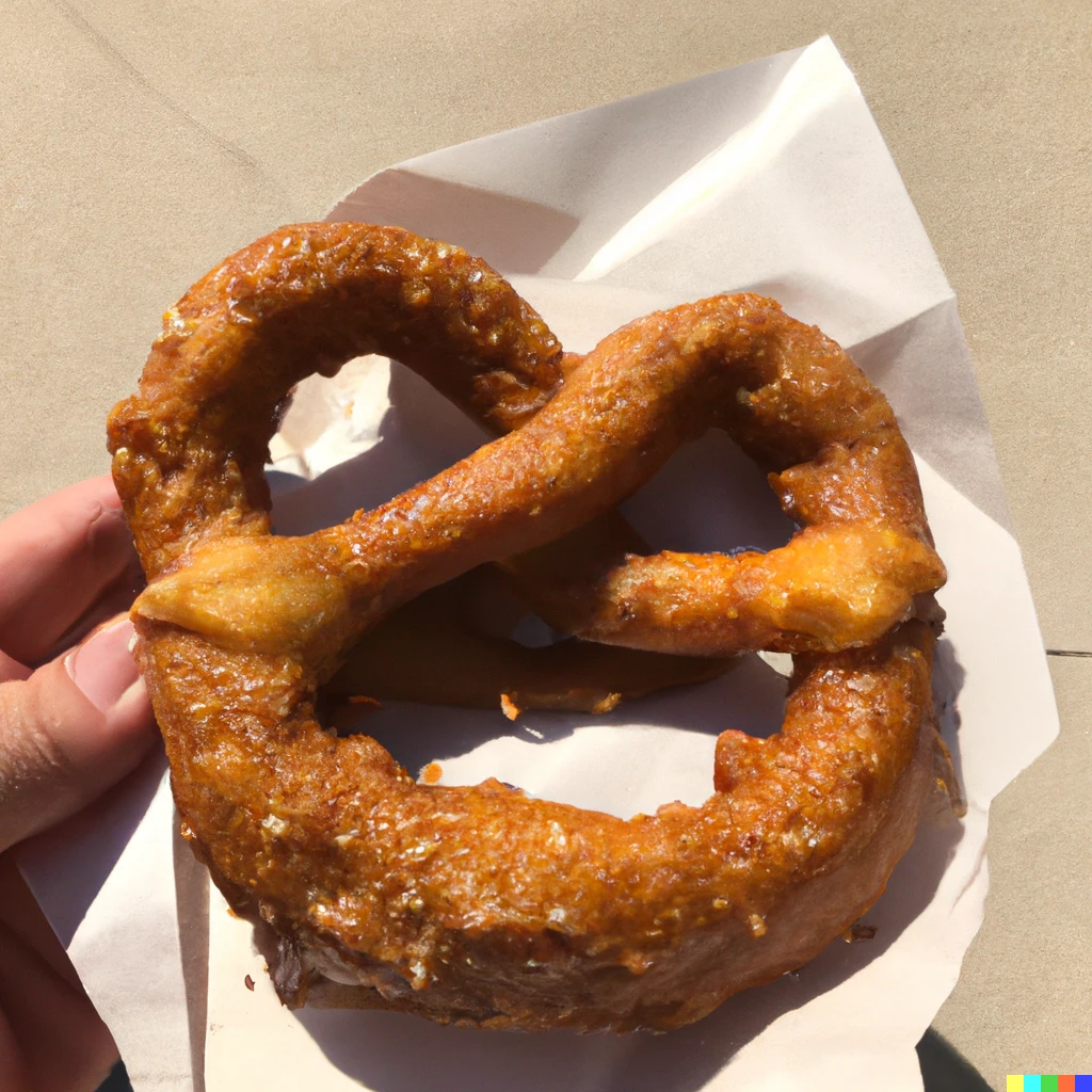 Prompt: deep fried pretzel