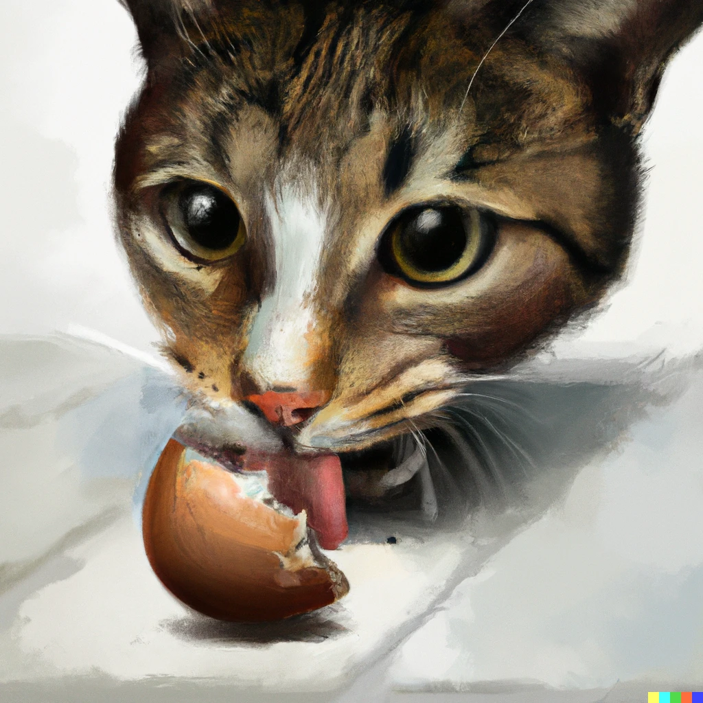 Prompt:  cat eating balut, photorealistic style
