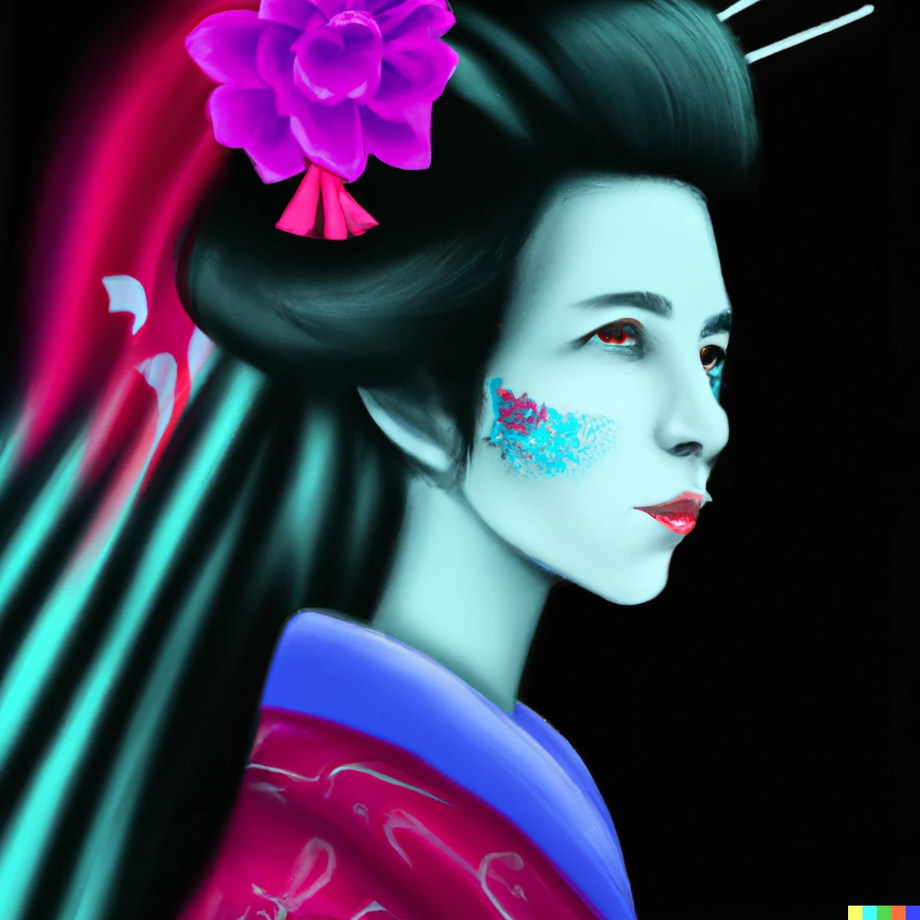Prompt: aetherpunk geisha