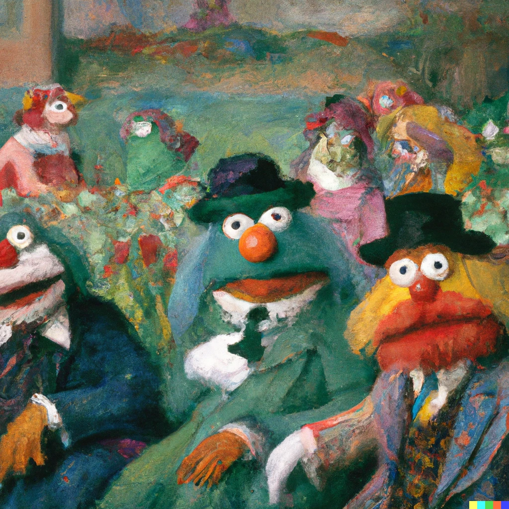 Prompt: the muppets by claude monet