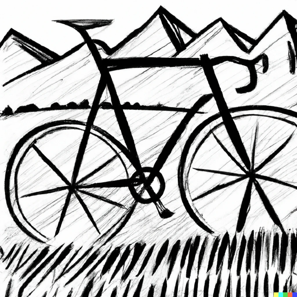 Prompt: bicycle for the mind painting 