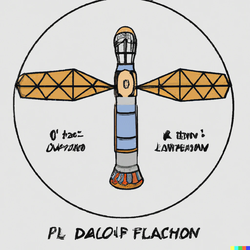 Prompt: SpaceX Falcon 9, Leonardo Da Vinci’s vitruvian man
