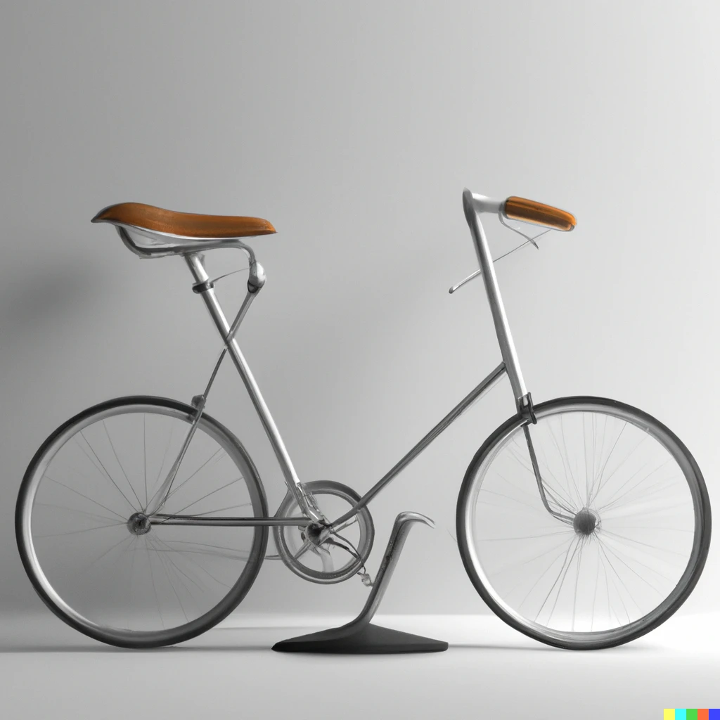 Prompt: A bicycle in the style of dieter rams, 3d render with studio light