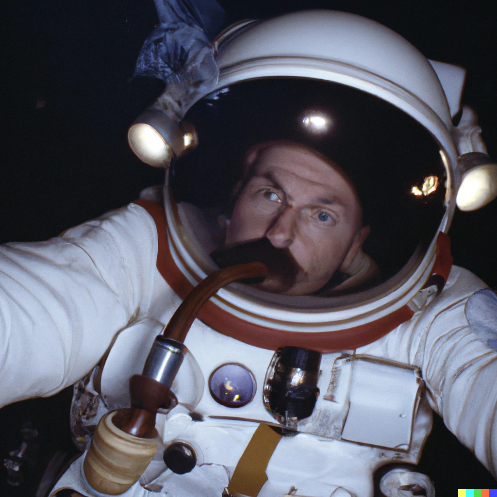 Prompt: Astronaut smoking a pipe in zero gravity. Award winning photo. 35mm