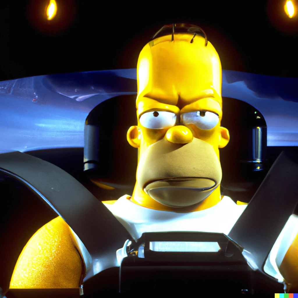 Prompt: a still of Homer Simpson in the film Terminator 2: Judgment Day