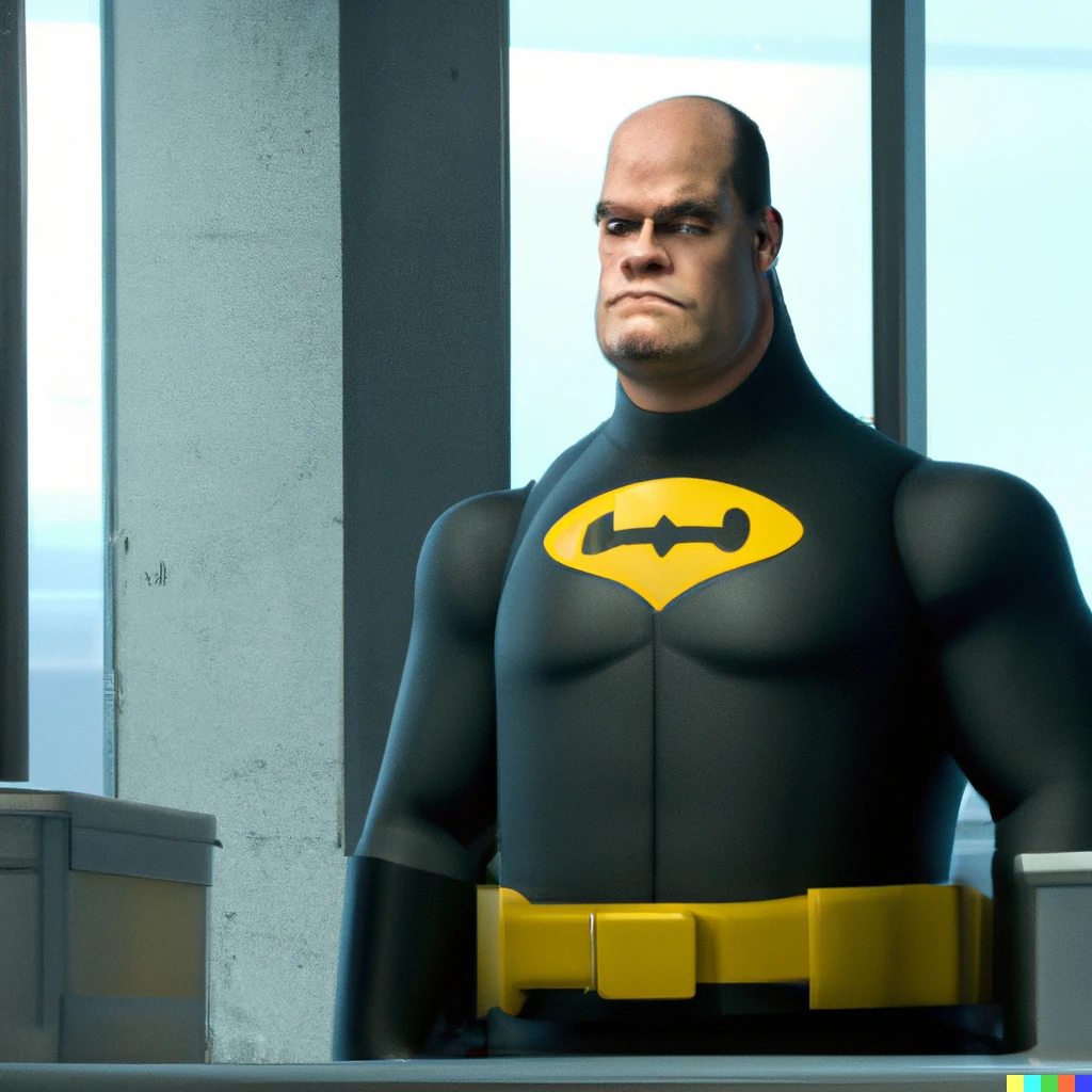 Prompt: a still of Homer Simpson in the 2008 film The Dark Knight
