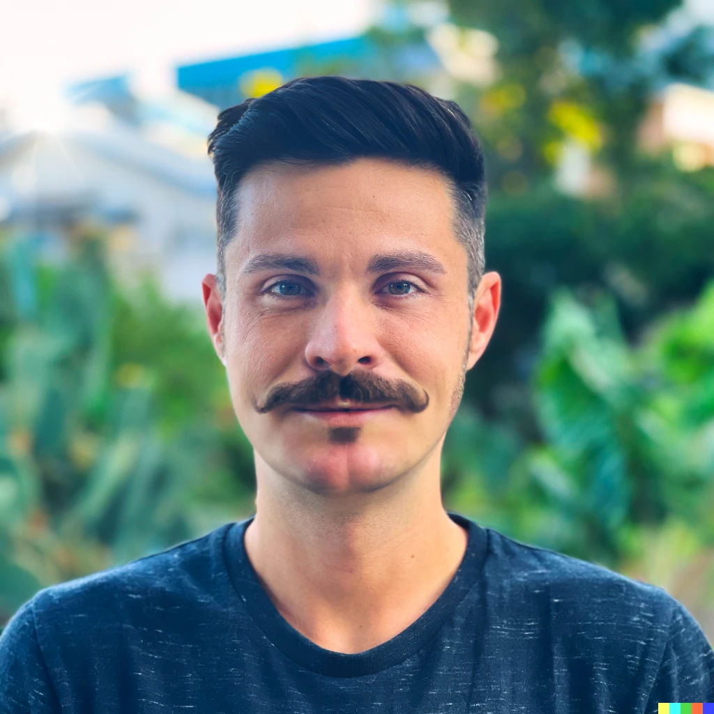 Prompt: remove beard and add french moustache