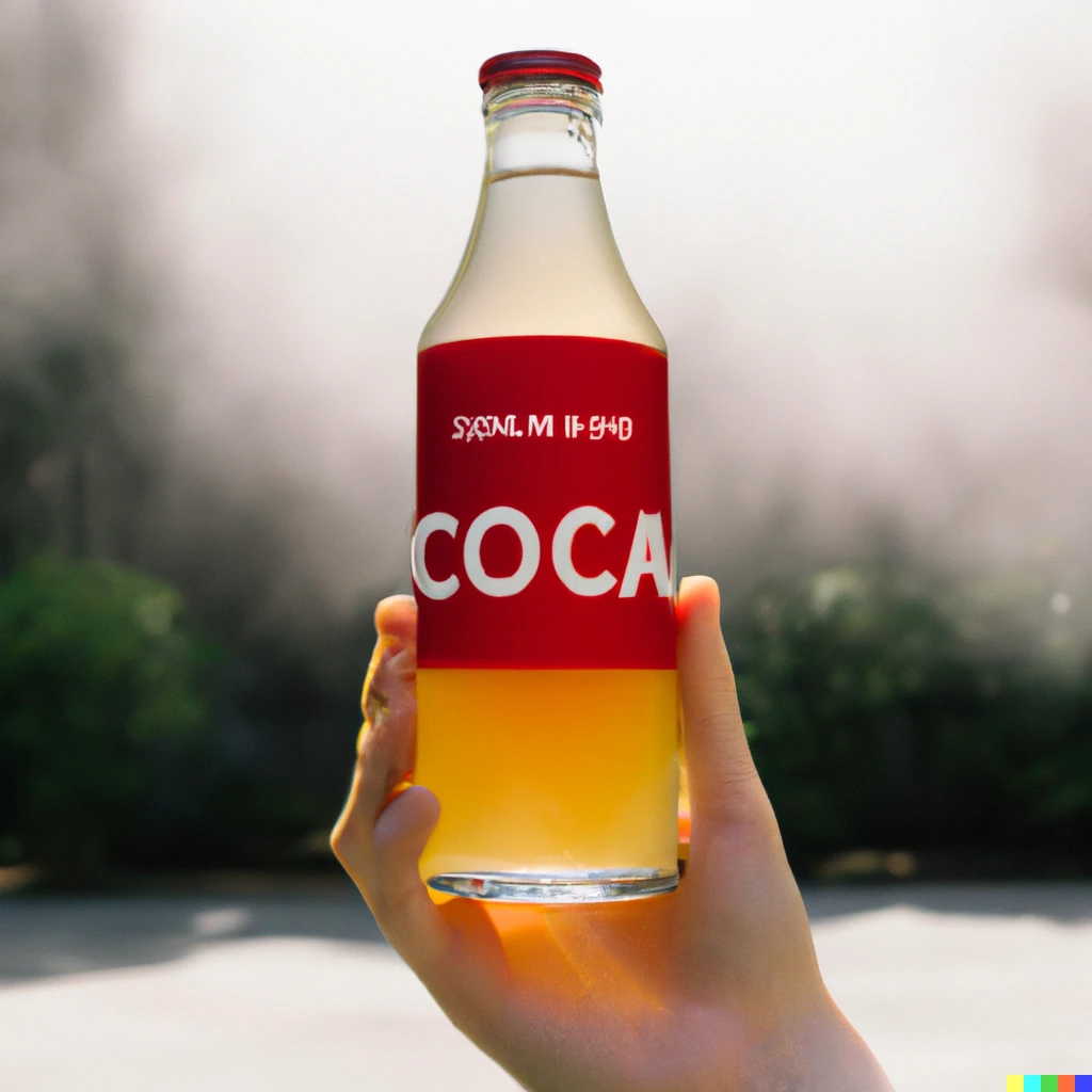 Prompt: New from Coca Cola, hipster artisanal hazy kombucha drink. advertising product shot. award winning 35mm