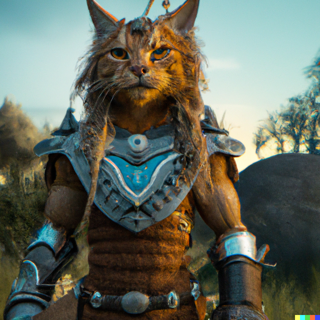 Andy × DALL·E | An anthropomorphic lynx wearing Viking armor, unreal ...