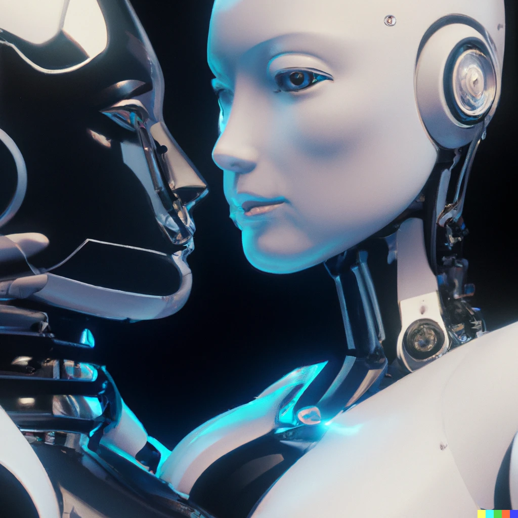Prompt: super detailed focused female android in futuristic polyamorous relationships loving caring goddess 8k 1080p