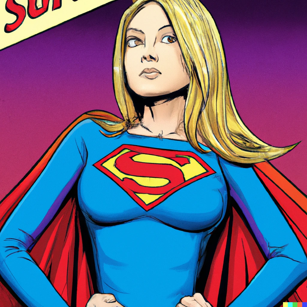 Prompt: Supergirl on the cover of a comic book
