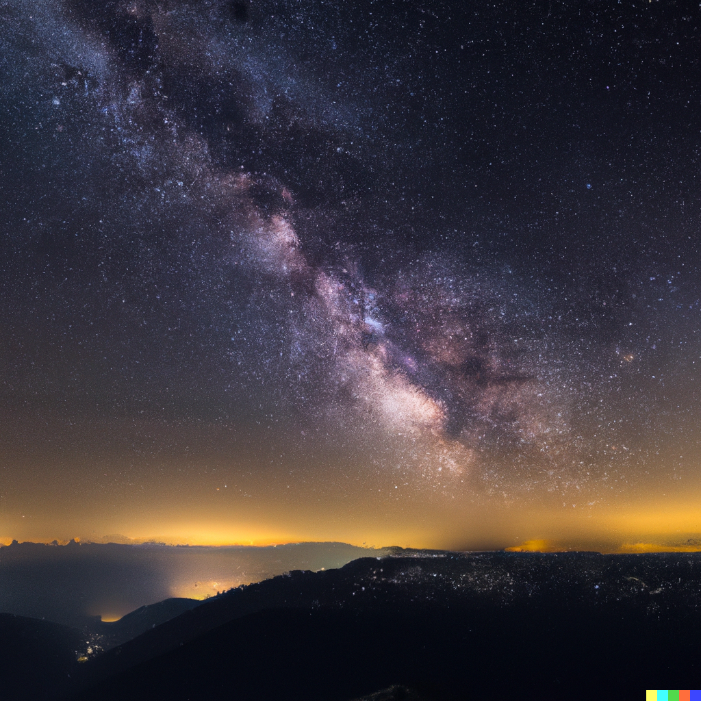 DALL·E 2 | Center of Milky way galaxy above Kamnik–Savinja Alps from ...