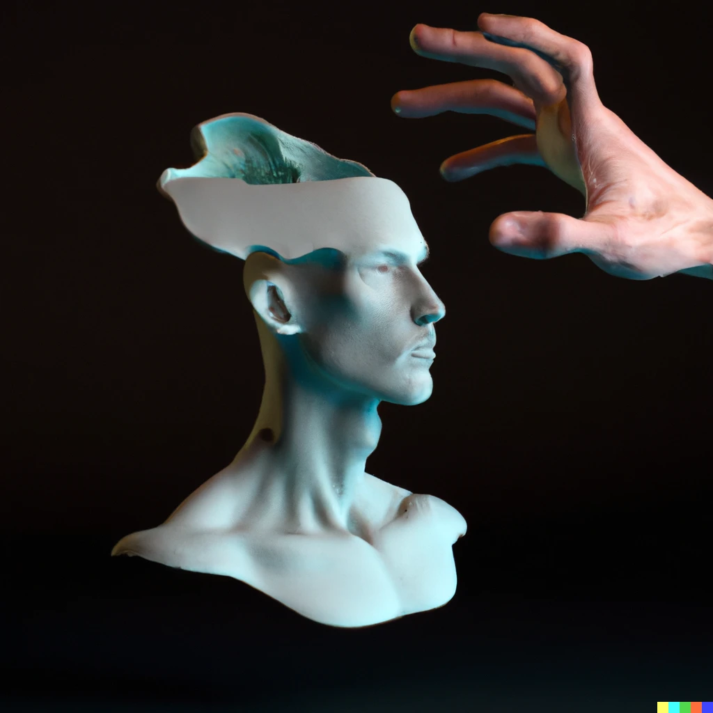 Prompt: Science meets art
You are the first scientist to have an artificial intelligence art generator built into your brain. You can create masterpieces in minutes. One day, your hand starts painting an image that will reveal the future. 3D rendering, digital art, Unreal Engine 3D shading shadow depth
