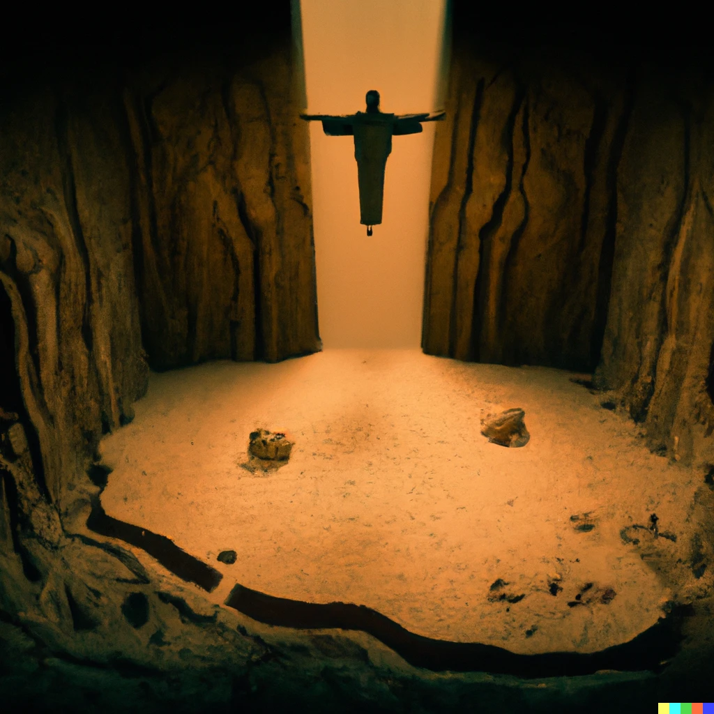 Prompt: "Resurrection" 
It represents the timelessness of Jesus, who for being God (for Christians) everything occurs at the same time, and life, past and future. 3D rendering, digital art, Unreal Engine 3D shading shadow depth
