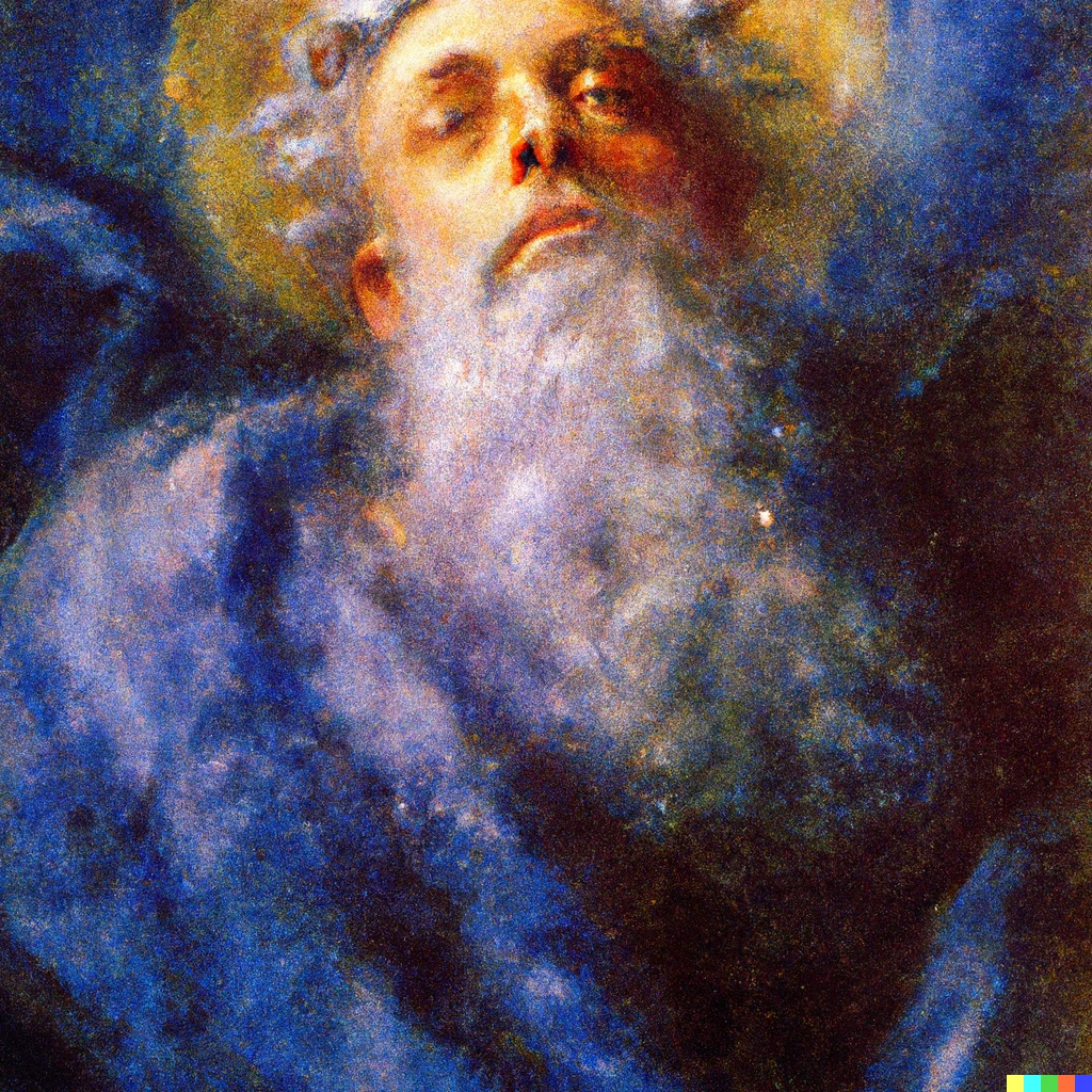 Prompt: Renaissance depiction of God, painted by Claude Monet