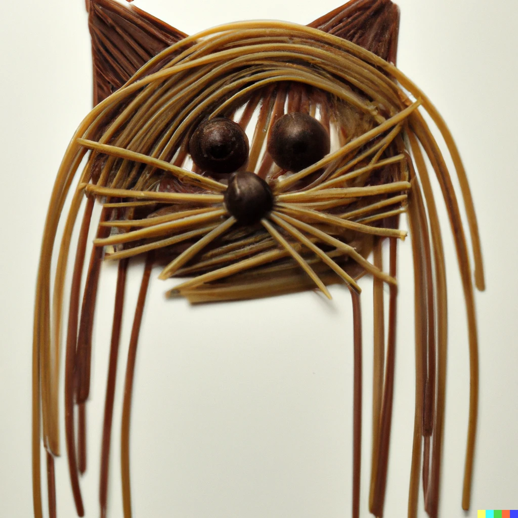 Prompt: a cat made of spaghetti in the style of H.P. lovecraft