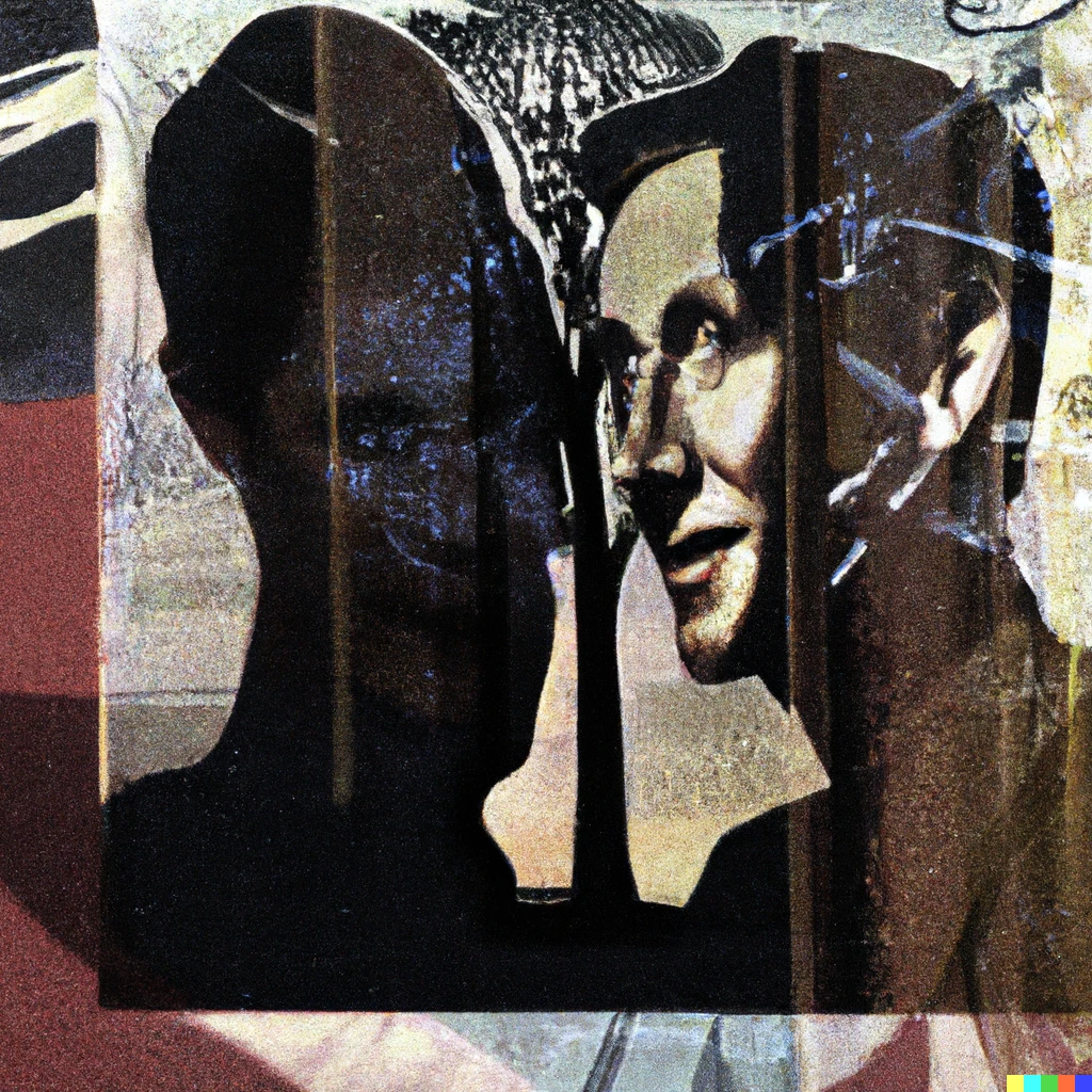 Prompt: Mural of shadow of a shadow of a shadow. #worksonbecoming #proof #collage #pulp @un1crom Russell Foltz-Smith 
