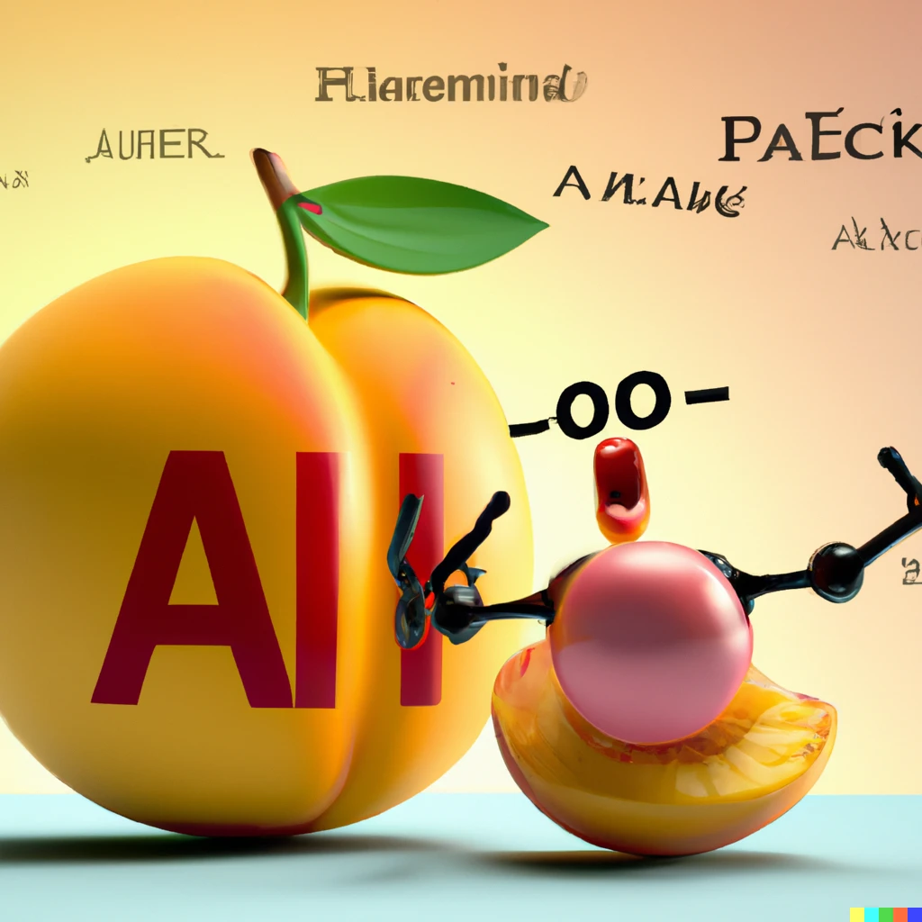 Prompt: Alnilam deducted photorealistically eating a peach inside an atom