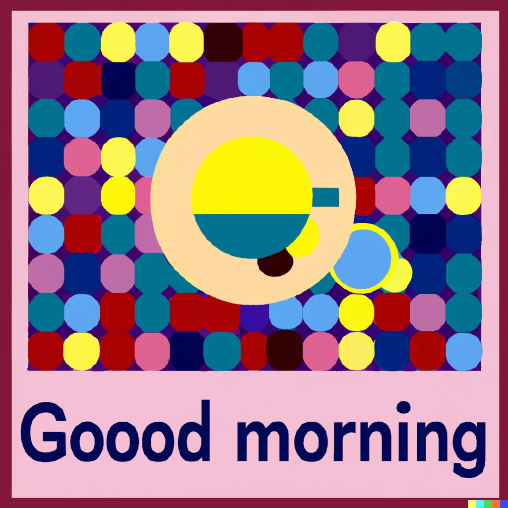 Prompt: Good morning, in the style of Vasareli