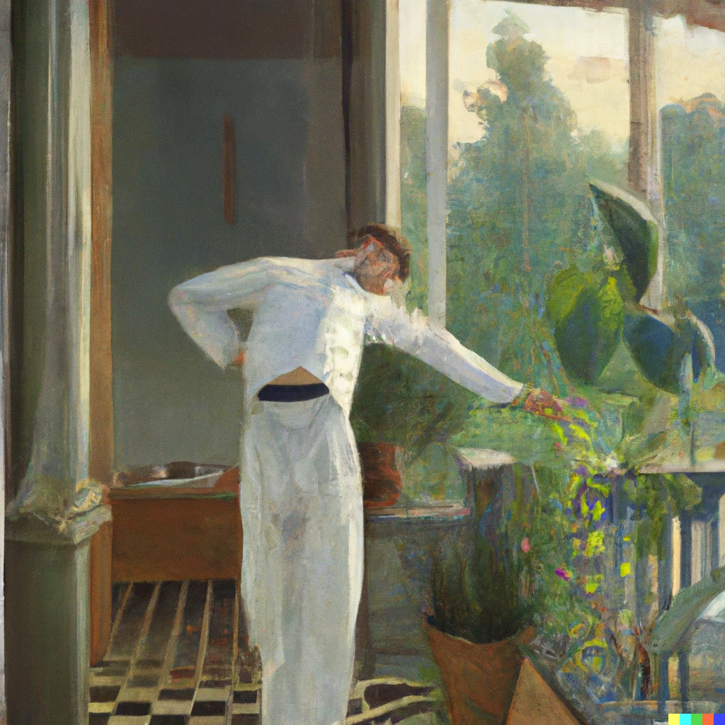 Prompt: Good morning, by Gustave Caillebotte