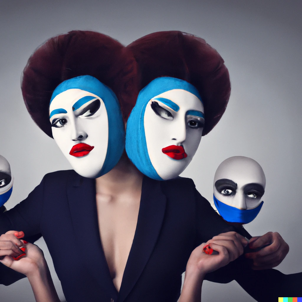 Surreal Fashion At Metgala With Surreal Wird Masks Dall·e 2 Openart