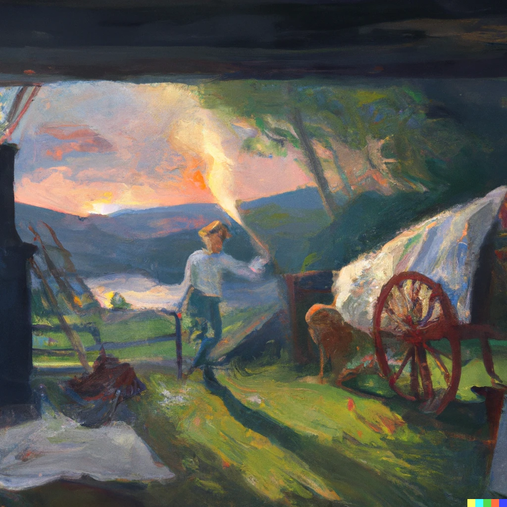 Prompt: Good morning, by George Wesley Bellows