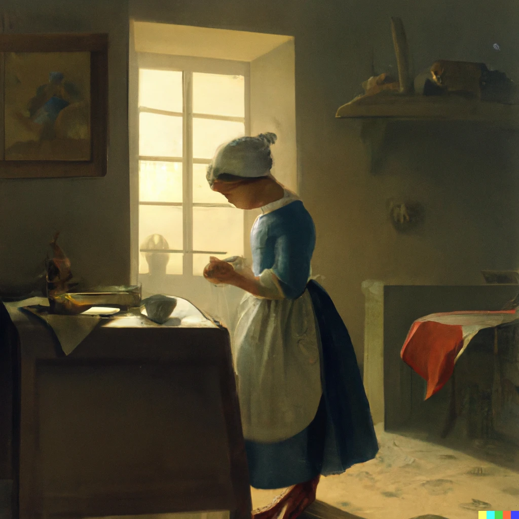 Prompt: Good morning painting by Jean-Baptiste Siméon Chardin