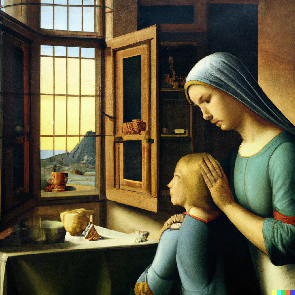 Prompt: Good morning, by Antonello da Messina