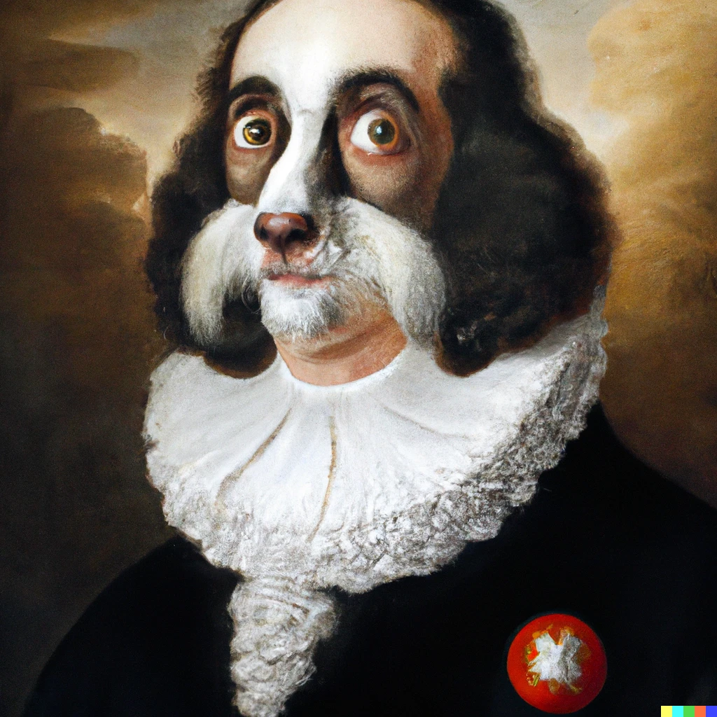 Prompt: Count Monte Cristo with the face of a dog, oil painting by Joseph Ducreux