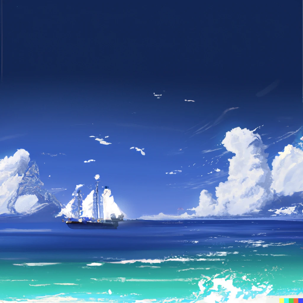 Prompt: Summer Sea with ships